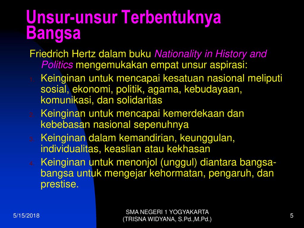 sebutkan unsur unsur terbentuknya bangsa