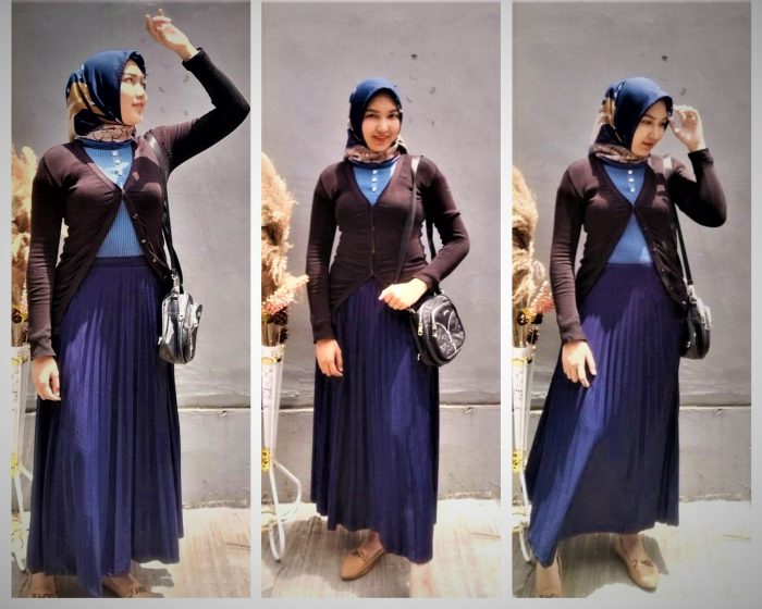 ootd plisket rok kekinian pashmina penampilanmu makin terkait