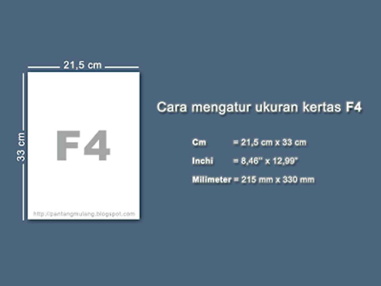 ukuran kertas f4 dalam inci terbaru