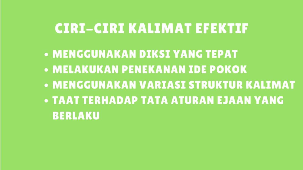 ciri ciri kalimat tidak efektif terbaru