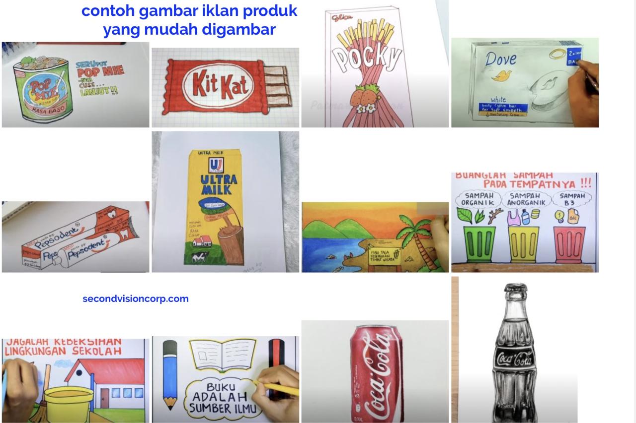 sketsa gambar iklan yang mudah