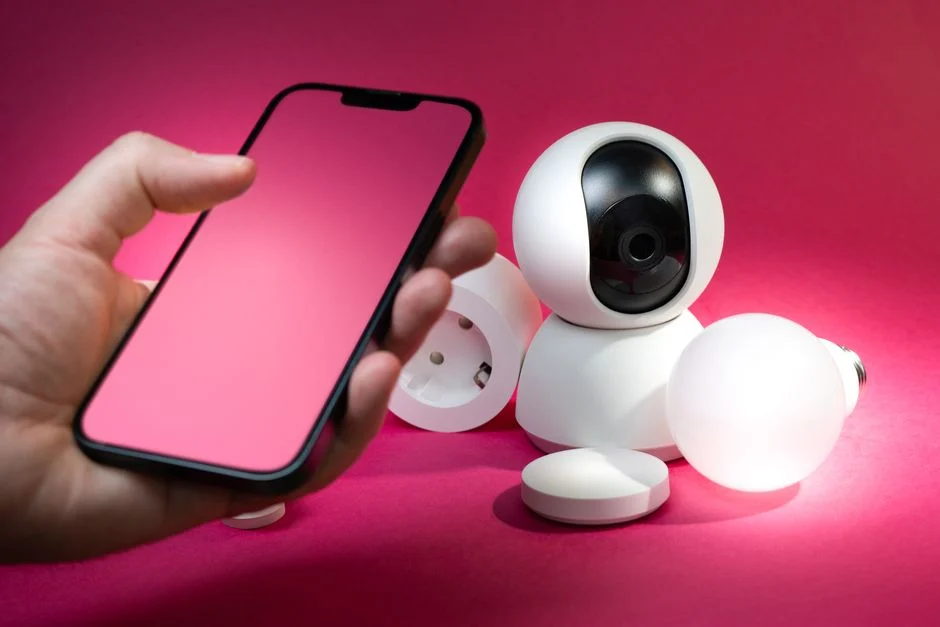Ilustrasi sistem mesh wifi yang memperluas jangkauan sinyal di seluruh rumah.